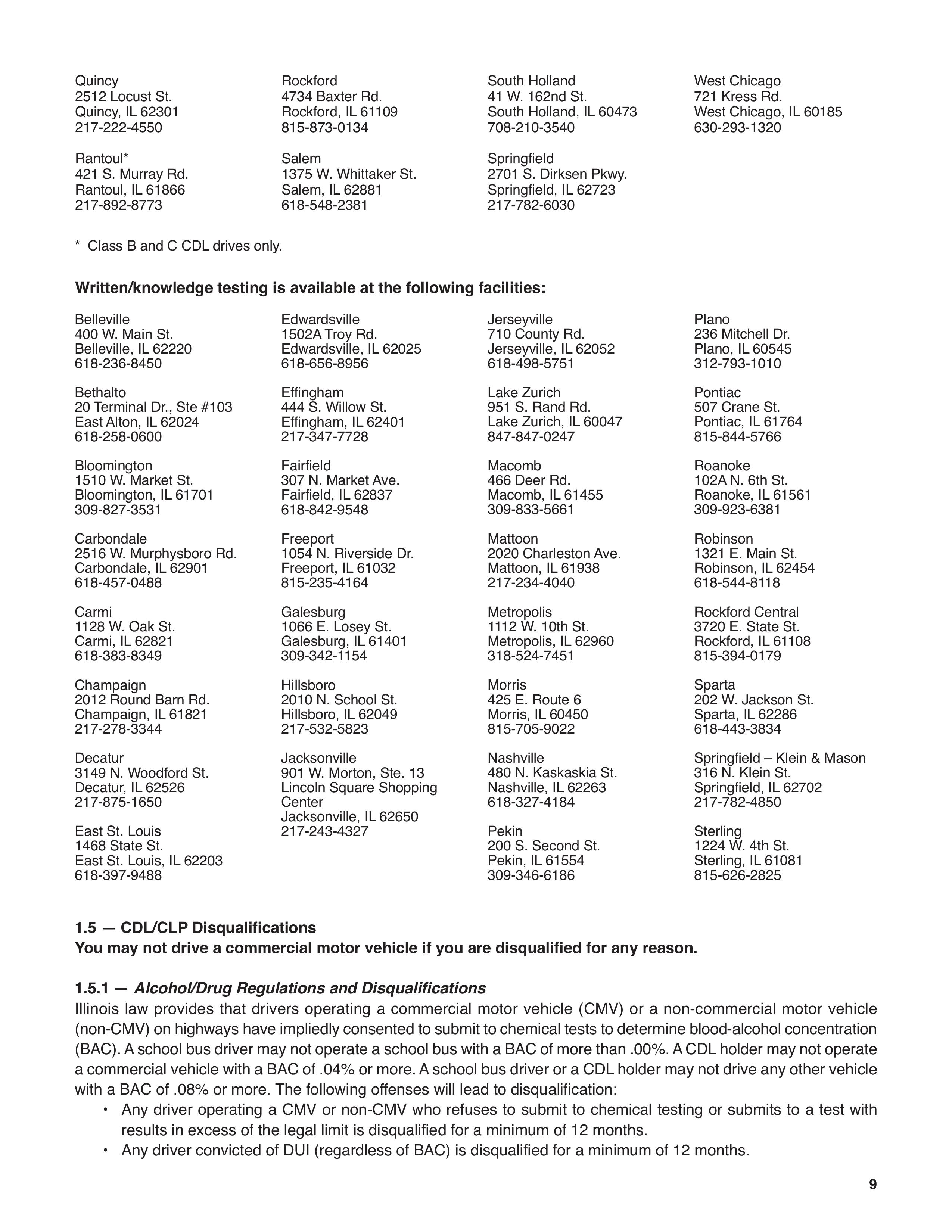 Illinois's CDL Manual 2024 Commercial Driver Handbook. Page 11